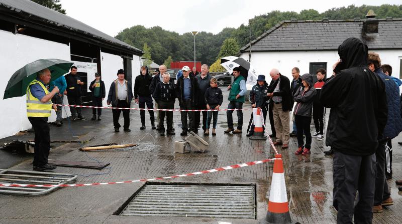 Vincent Flynn, lecturer at Mountbellew College demonstrating the dangers of everyday farmyard equipment in an untidy fashion.