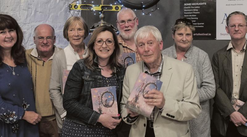 Pictured at the launch of the 40th Clifden Arts Festival programme in The Clifden Station House Theatre last week were from left; Lynn Saoirse (who performed on the night), Percy Hyland (Board member), Catherine Lowry (Board member),Karen Mannion (Board member),Breandan O’Scanaill (Board member), Brendan Flynn (Board member),Ursula Byrne (Board member), Des Lally (Board member).