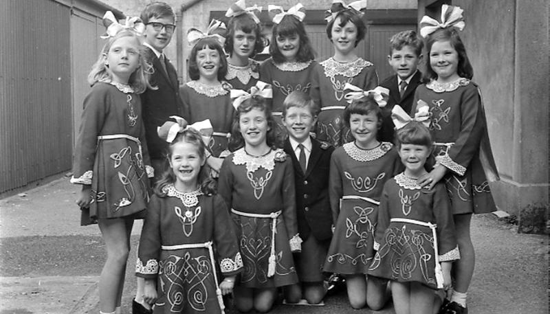 Children from Loughrea who won prizes at the Sligo Feis in April 1967. Front row (from left): Aideen Benson, Mary McGuire, Paul Brady, Teresa Martyn and Gail Kelly. Standing: Teresa Hope, Gerard Dervan, Noreen Deegan, Geraldine Treacy, Anne Duffy, Breda Ryan, Padraic Benson and Rosaleen Delaney.