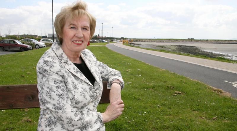 Cllr Terry O'Flaherty at Ballyloughane Beach which, much to her chagrin, has been closed to swimming again this year.