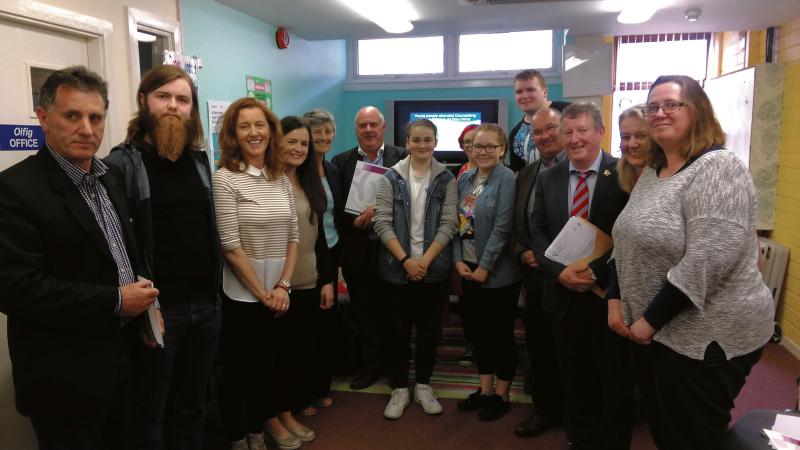 Representatives of Youth Work Ireland Galway and elected representatives from Galway at a meeting to discuss the needs of YWI.