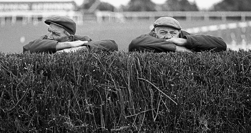 Studying the form: Two 'steady' punters take it all in. A lovely shot from the Galway Races back in the 1980s. PHOTO: JOE O'SHAUGHNESSY.