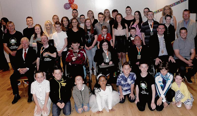 West Karate Club and West Wheelchair Karate Club celebrate their massive medal haul at the World Championships with a celebration night in the Menlo Park Hotel recently. Also in attendance was Deputy Mayor Mike Cubbard. Photo: Stan Shields.