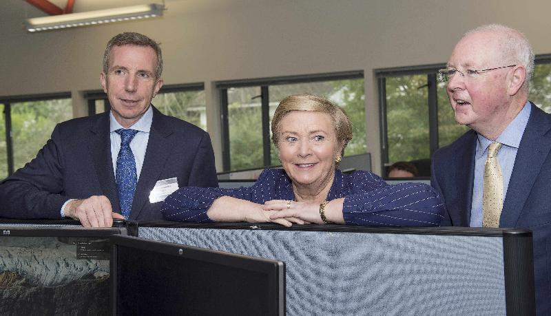 Karl Flannery, CEO, Storm Technology with An Tánaiste and Minister for Business, Enterprise and Innovation, Frances Fitzgerald, TD, and Barry Egan, Regional Director West Region, Enterprise Ireland. Photo :Andrew Downes, xposure.