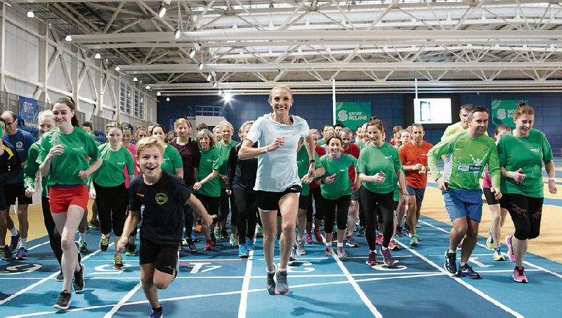 And they're off...Paula Radcliffe with over one hundred prizewinners, who entered a competition run by health food supplement brand Revive Active.
