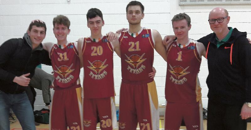 Titans' Kenneth Pesaitis, Niall Bree, Joseph Morris, Jonathan Pesaitis, Ben Concannon and Joe Bree, Assistant Coach, after their Division One victory over Dublin Lions in the Jes last Sunday.