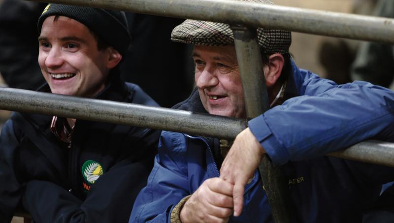 Gary Harte, Athenry and Hugh Greaney, Craughwell, enjoying the craic at the Loughrea Mart cattle sale last weekend. Photo: Hany Marzouk.