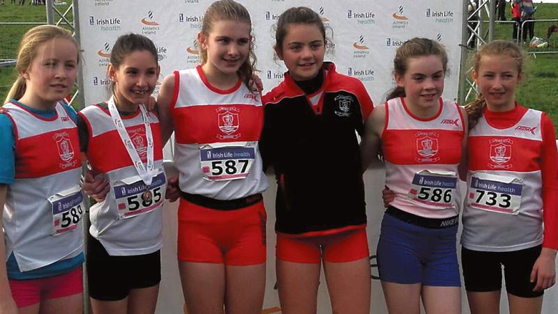 The GCH U13 girls team which finished fourth at the National Cross Country championships. Left to right: Rachel Fahy, Isabella Burke, Ava McKeon, Leana Ni Dhonncha, Aoibhe Joyce and Clodagh Quirke.