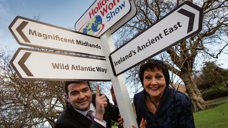 Minister of State for Tourism Brendan Griffin and Holiday World Show organiser Maureen Ledwith at the launch of the event which is taking place in the RDS Simmonscourt from Friday, to Sunday, January 26 to 28.