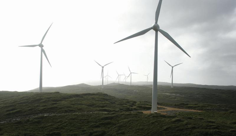 A windfarm in operation