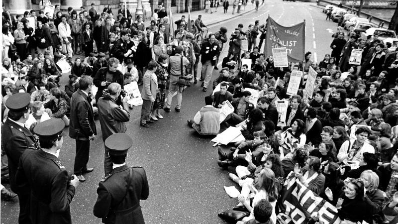 The 1983 Referendum: A bitter and divisive campaign with many street protests and demonstrations from both sides of the debate. Photo: Courtesy Irish Times.
