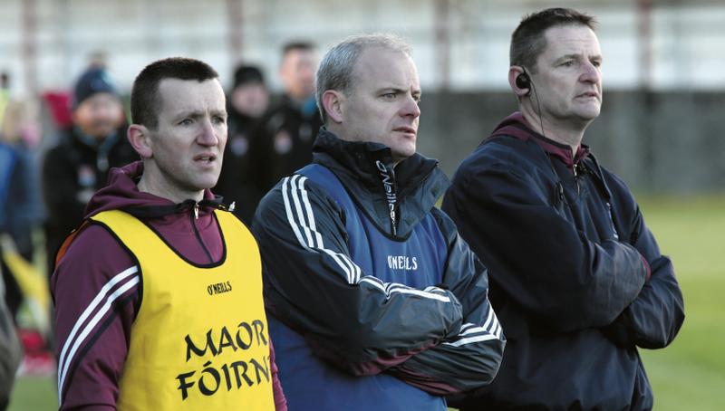 The Galway senior hurling management of Francis Forde, Micheal Donoghue and Noel Larkin start the Tribesmen's defence of the National League title with a home tie against Antrim on Sunday