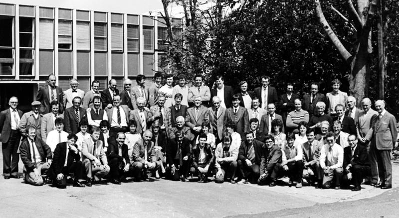 Management and staff of the Irish Metal Industries, Earls Island before its closure in 1987. The factory opened in 1934 and was known to Galwegians as the Ammunitions Factory.