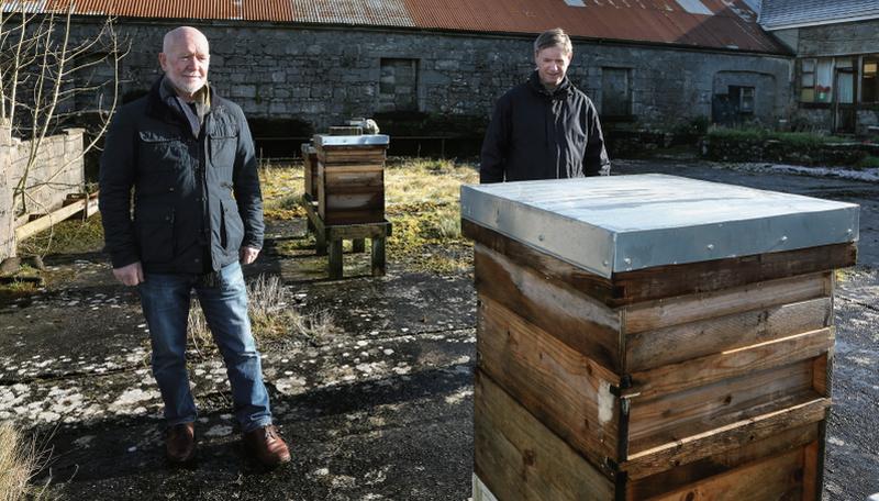 Ian Speirs and Seán Hynes of the Clarinbridge-based Tribes Beekeepers Association. “If you are looking for a nice hobby, a thoughtful, restful hobby, it’s ideal,” says Seán. Photos: Joe O'Shaughnessy.