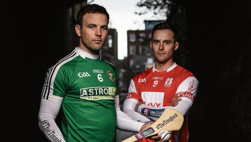 Liam Mellows’ David Collins and Cuala’s Darragh O’Connell pictured at a pre-match media event ahead of Saturday's All-Ireland Club semi-final in Thurles. Photo: Sam Barnes/Sportsfile.