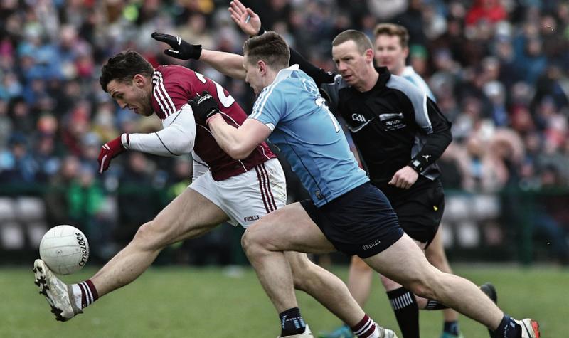 Galway captain Damien Comer who will renew rivalry with Dublin's John Small in Sunday's National League football final at Croke Park.