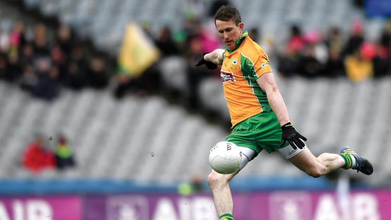 Corofin's Gary Sice scores his side's first goal against Nemo Rangers during Saturday's All-Ireland club football final at Croke Park. Photos: Eóin Noonan/Sportsfile