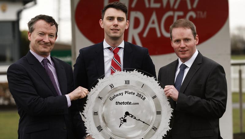 The Tote is to continue its association with the Galway Summer Festival by agreeing a three-year sponsorship extension of TheTote.com Galway Plate. Pictured at the announcement, from left, are Tim Higgins, CEO, The Tote, Joe Hennessy, Sales & Marketing Manager, The Tote, and Michael Moloney, General Manager, Galway Racecourse. Photo: Andrew Downes.