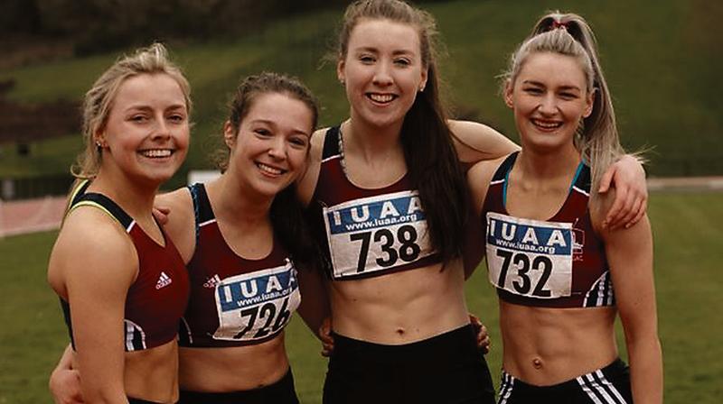 The NUIG relay winning team from the Irish Universities Championships, from left: Sarah Quinn, Ciara Barry, Sinead Treacy and Nicole King.