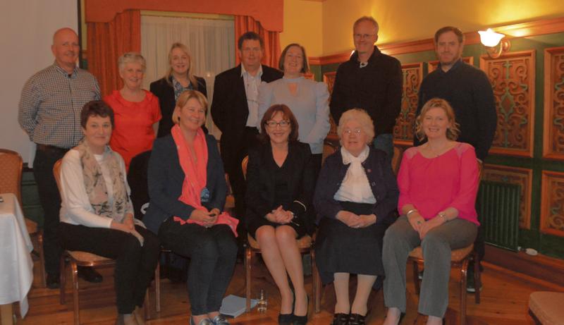 Pictured at the meeting of the recent Burren Lowlands group in Gort were (back) Colm Rogers, Karen O'Neill, Deirdre Holmes, Francis Walsh, Teresa Mannion, Ed Somerville, Sean O'Donovan. Front: Rena McAllen, Fiona O'Driscoll (Chairperson), Helen Fallon, Sr. de Lourdes Fahy and Teresa Butler (Project Manager). Photo: Mary Ford Flaherty.