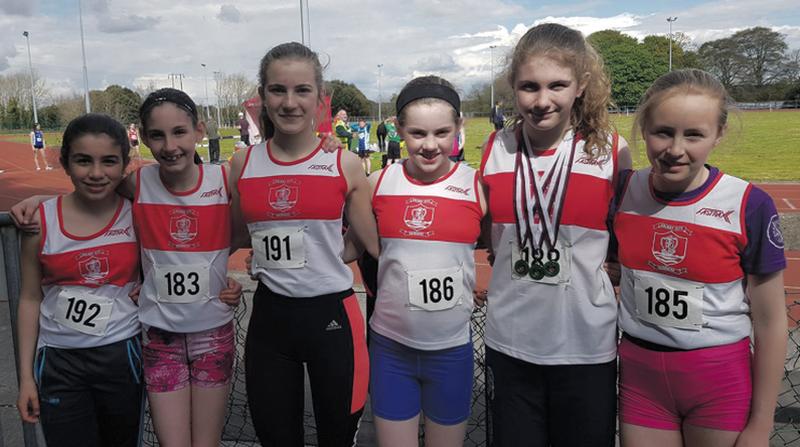 GCH athletes who competed at the Galway Track and Field championships held in Dangan. left to right: Lile Fagan, Isabella Burke, Kelsey Wall, Aoibhe Joyce, Ava McKeon and Rachel Fahy.