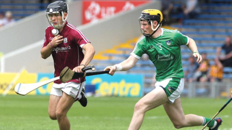 Galway attacker Dean Reilly breaking away from Limerick's Ben Herlihy during Sunday's All-Ireland minor hurling round-robin quarter-final clash at Semple Stadium. Photos: Joe O'Shaughnessy.