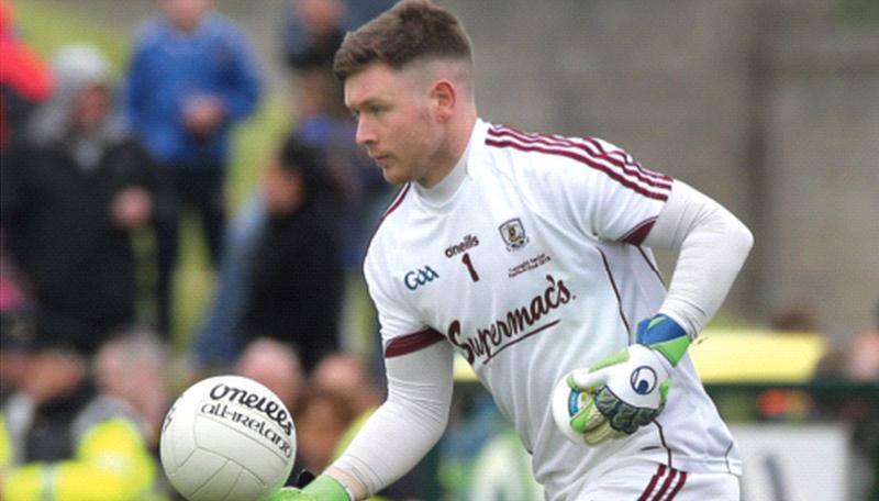 Galway goalkeeper Ruairi Lavelle who has been impressive in the county's march to the newSuper 8s. The Connacht champions face Kerry at Croke Park on Sunday.