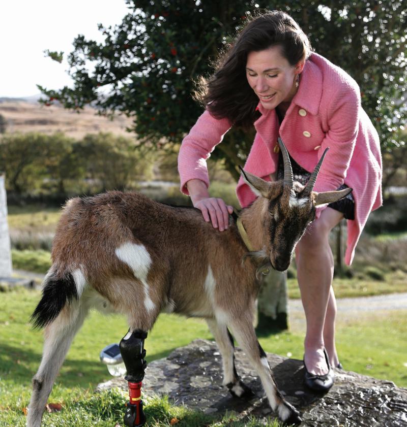 No deportation...Stephanie Dick with Lady Go-Go, complete with artificial leg. Photo: Joe O'Shaughnessy.