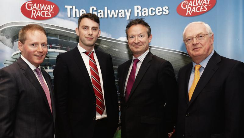 Michael Moloney, General Manager of Galway Racecourse; with Joe Hennessy and Tim Higgins, CEO Tote Ireland; and Peter Allen, Chairman of the Galway Race Committee, at the The Dean Hotel, Dublin for the launch of the Galway Summer Racing Festival. Photos: Andrew Downes, xposure.