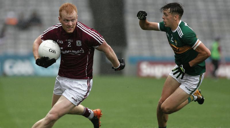 Galway defender Declan Kyne getting the better of Kerry's David Clifford during Sunday's All-Ireland football championship Super 8s clash at Croke Park. Photos: Joe O'Shaughnessy.