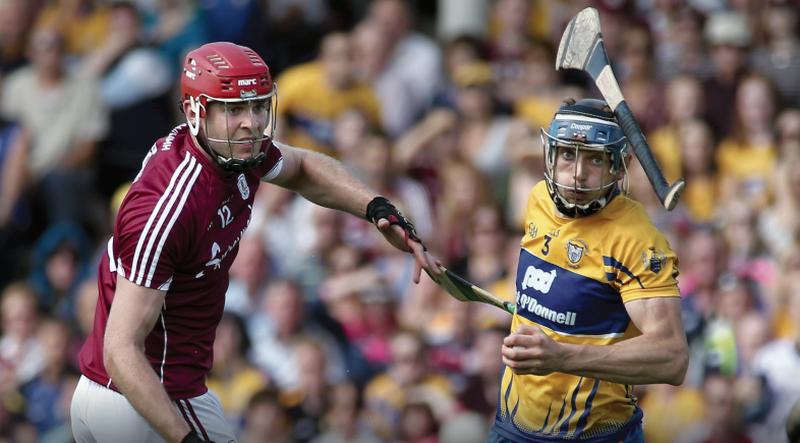 Galway's Jonathan Glynn and Clare's David McInerney losing their hurleys in this battle for possession during the All-Ireland semi-final replay at Semple Stadium.