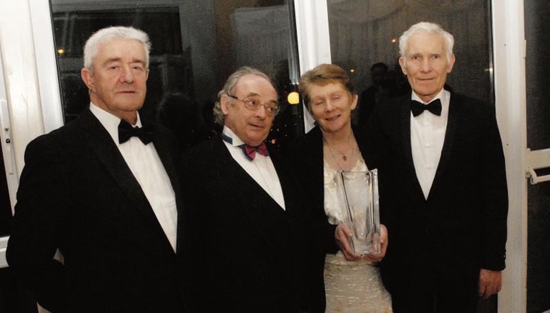 Peter Mulryan (right) with Aidan and Catherine Corless and Michael O’Flaherty after Catherine won a People of the Year Award for shining a light on the Tuam Mother and Babies Home.