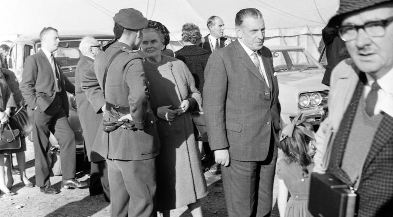 Taoiseach Sean Lemass at the opening ceremony for Tynagh Mines in October, 1965, which was attended by 1,300 home and overseas guests, including almost 200 who were flown in from Canada on a special charter flight.