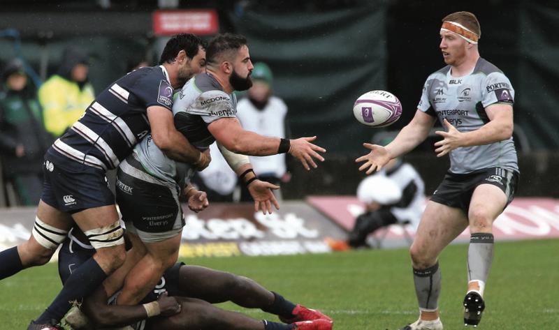 Peter McCabe and Shane Delahunt, who impressed in the front-row for Connacht against Bordeaux-Begles on Saturday. Photo: Joe O'Shaughnessy.