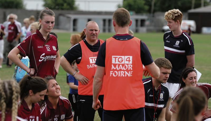 Stephen Glennon (centre), who has stepped down as Galway senior ladies Gaelic football manager after two years in charge.