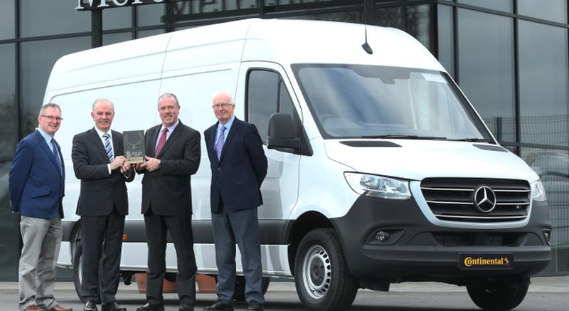 Jarlath Sweeney, Irish Car of the Year jury Joint Chairman, Tom Dennigan Continental Tyres, Fergus Conheady Mercedes-Benz Commercial Vehicles Sales Manager and Brian Byrne, Joint Chairman of the Irish Van of the Year jury.