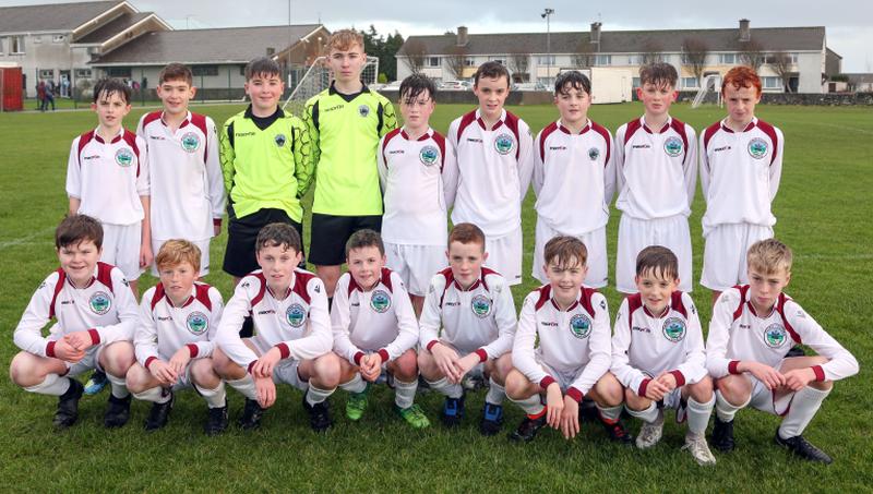 The Galway League team which overcame Longford in the SFAI Under 13 Interleague in Mervue. Back row, left to right: Daniel Keady, Ian Ward, Mike Burke, Dillon Quirke, Conor Noone, Killian Horan, Tom Lydon, Colm Whelan and Eddie Silke. Front row: Brian Cunnningham, Charlie Cox, Conor Gilligan, Alan Zimmerer, Adam O'Halloran, Darragh McGrath, Ben McConnell and Cieran Nolan.