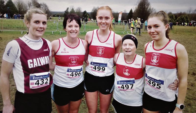The Galway women's novice team which competed at the National Cross Country Championships, from left: Cliodhna Ruane, Deirdre McCrae Eleanor Whyte, Mags Sheridan and Aisling Joyce.