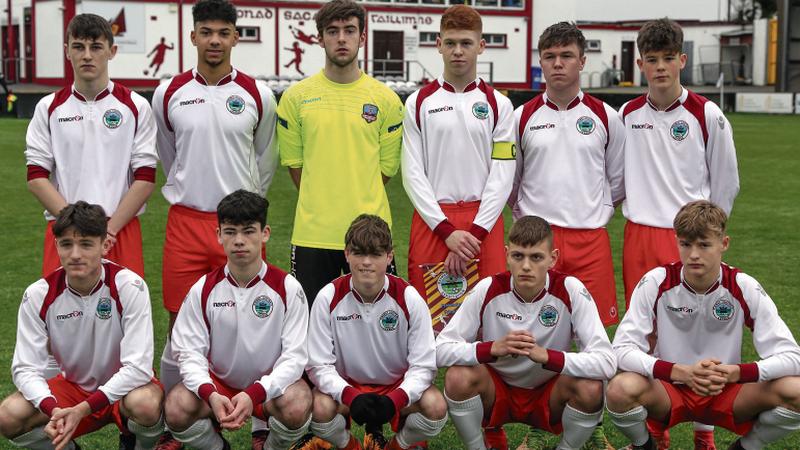 The Galway League which overcame the Carlow League in the FAI Youth Interleague tie at Eamonn Deacy Park. Front row, left to right: Ruairi McSweeney, Dara O'Connor, Calum Brown, David Dheridan and Cian Hernon. Back row: Ryan Gallagher, Hakeem Ryan, Alan Fahy, Ethan Fahy, Alan Greene, Ethan Flaherty and Leigh Nolan.