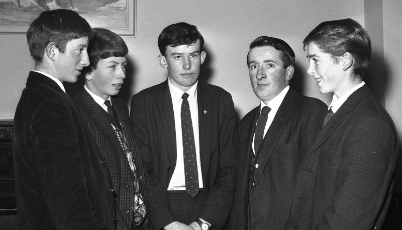 At the Rahoon Hurling Club dinner in the Sacre Coeur Hotel, Salthill, in January 1968 were Thomas Barrett, James Keane, James Davoren, Martin Barrett and Denis Heffernan.