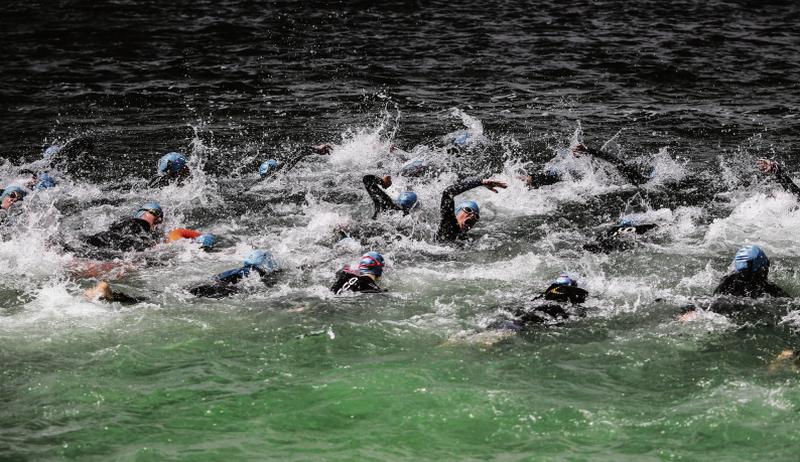 Swimmers taking part in last August's Loughrea Triathlon Festival, organised by the Predator Triathlon Club.