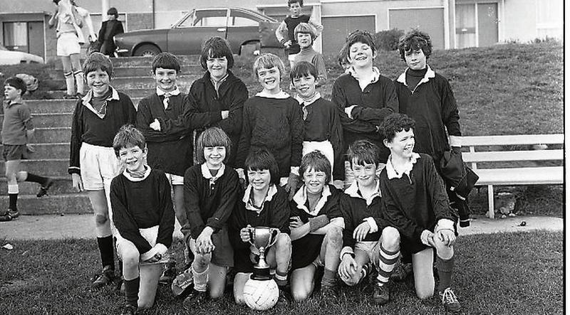 Jim Nolan's team who defeated John Molloy's side in the Renmore (Under 12) Football League final in February 1975. Front, from left: Christy O'Byrne. Dermot Coll, Jim Nolan (capt.), Kevin McCaffrey, Enda Sheridan and John Kinneen. Standing, from left: Noel Leahy, Fintan Creaven, Kieran McCarra, Vincent McNeilis, John Howard, Paddy Prendergast and Brendan Sugrue.