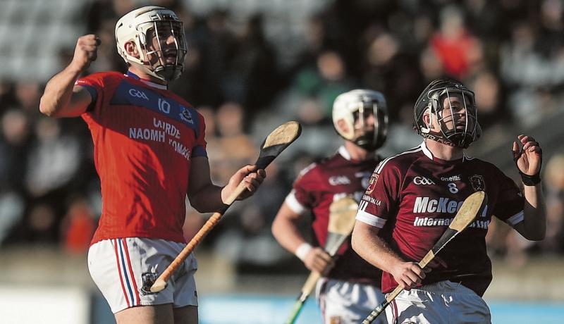 Darragh Burke of St Thomas' celebrates after scoring a point during the AIB GAA Hurling All-Ireland Senior Championship Semi-Final match between St Thomas' and Ruairí Óg at Parnell Park in Dublin. Photos: David Fitzgerald/Sportsfile.