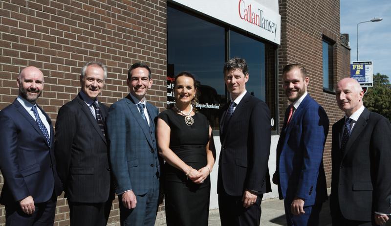 Galway Solicitor and speaker Johan Verbruggen (second right) with partners of Callan Tansey (from left) John Kelly, Christopher Callan, Roger Murray, Niamh Ní Mhurchu, Brian Gill and John Duggan at the launch of their upcoming seminar.