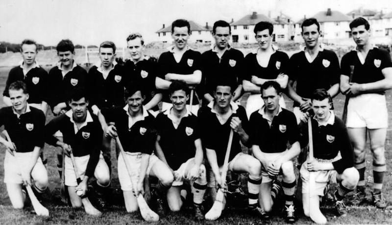 The 1960s Galway Intermediate Hurling Team. Back row, from left, Johnny Callinan, Pat Quinn, Martin Broderick, Jim Daly, Ambrose Gordon, Joe McTigue, Kieran O’Connor, Fintan Connaire, Noel Thomas. Front row, from left, Michael Lynch, Joe Cunniffe, Mike Curtin, Mick King, Paddy Shields, Andy Furey, Jim Donohue.