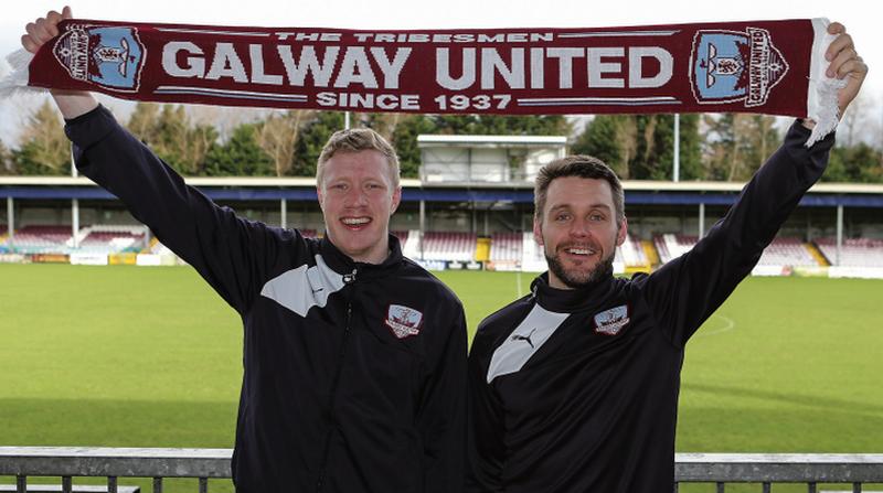 Kevin Horgan pictured with Galway United manager, Alan Murphy, after his return to the club following a two-year stint with Shamrock Rovers.