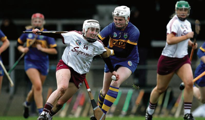 Galway's Ailish O'Reilly, in action against Tipperary's Gemma Grace, was in top form in their huge win over depleted Wexford in Gort on Sunday.