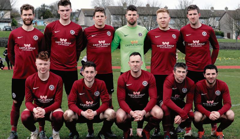 The Athenry FC team which was defeated by Corrib Rangers in Connacht Junior Cup in Westside on Saturday. Back row, from left: Stephen Relihan, Nathan Ward, Gary Forde, TJ Forde, Paddy Quinn, and Declan Cullen. Front: Ryan Shaughnessy, Gary O'Connell, Stephen Cunningham, Jamie O'Driscoll, and Conor Cannon. Photos: Eirefoto.