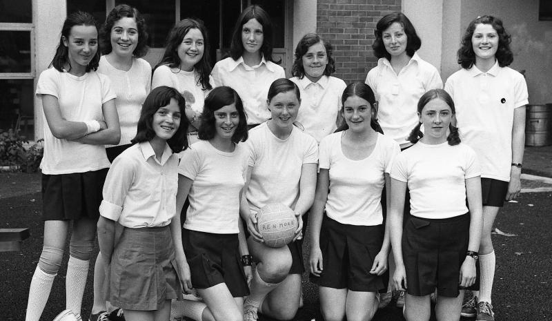 The Renmore Volleyball team who lost out to Tuam in the Community Games Volleyball final in 1973: (kneeling from left) Geraldine Hosty, Mary Leonard, Mary Arrigan, Captain, Mary Monahan and Carmel Cox. Standing Jacintha Keane, Marie Heavey, Brid Dillon, Marion Sweeney, Joan Burke, Deirdre Mannion and Treasa Dooley.