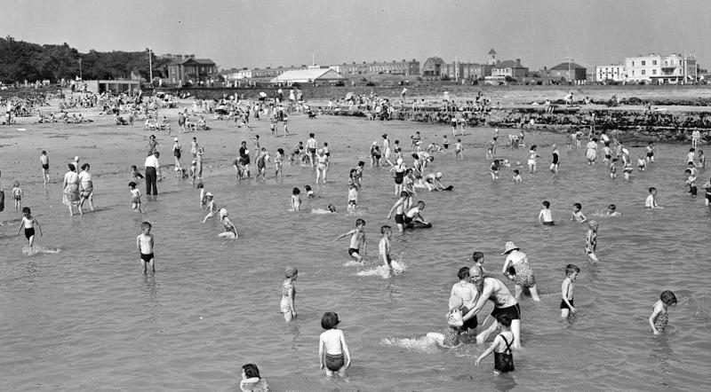 Our photo of Salthill from the 1960s shows what was known as the Ladies Beach crowded with holidaymakers, with the fold-up deck chairs which could be hired for the day just about visible on the beach. In the background, a house stood on the site of the future Leisureland, while the Hangar ballroom was in the middle of Salthill Park, to the right.